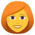 👩‍🦰 woman: red hair display on JoyPixels